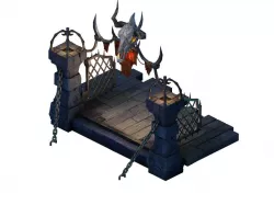 Tang Evil creatures - iron doors - skeletons 3D model