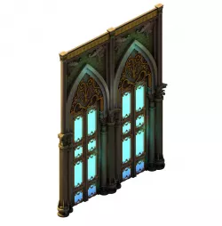 Tang Library - arc archway door 01 3D model
