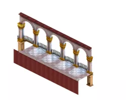 Tang Vampire Warriors Area - Wall 02 3D model