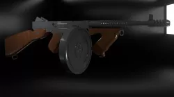 Thompson submachine gun for the game Low-poly  3D model