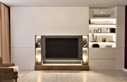 TV Wall  with cabinets and shelves  3D model