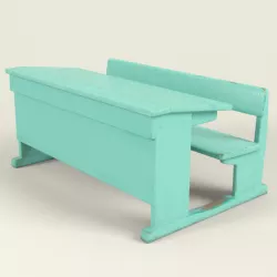 USSR School Desk Low-poly  3D model