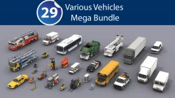 Various Vehicles Mega Bundle 3D Model Collection