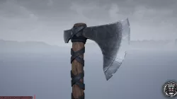 Viking Medieval Curved War Axe - Game ready weapon Low-poly  3D model