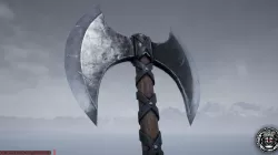 Viking Medieval  Double Bladed Two Handed Battle Axe Low-poly  3D model