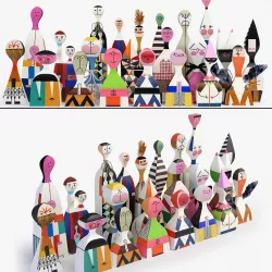 Vitra Wooden Dolls Full Set 3D model