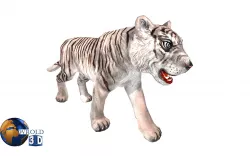 White Tiger Rigged Animated Lowpoly 3D Model Low-poly  3D model