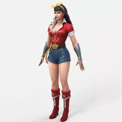 Woman - Female-character 3D Low-poly  3D model