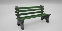 Worn wooden bench Low-poly  3D model
