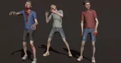 Zombie Boy Low-poly  3D model