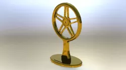 120 dia brass bike wheel trophy Free 3D model