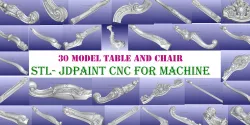 30 PATTERN TABLE- CHAIR FILE STL AND JDPAINT CNC Low-poly  3D model