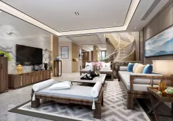 3D model of modern European style living room 3D model 3D model 3D model