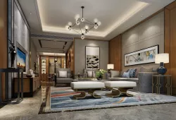 3D model of modern European style living room 3D model 3D model 3D model