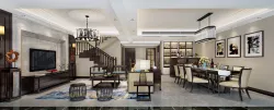 3D model of modern European style living room 3D model 3D model 3D model