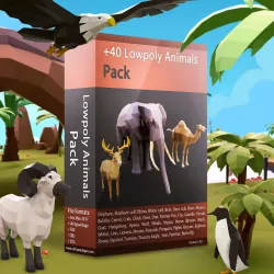 42 Lowpoly Animals Pack Low-poly  3D model