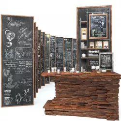 A set for creating slate surfaces with images by a chalk 3 3D model