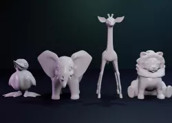 African Plains Animals 3D Model Collection