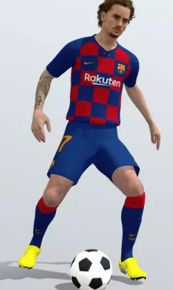 Antoine Griezmann  rigged Low-poly  3D model