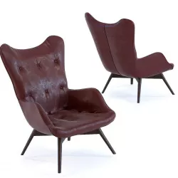 Armchair Angels Wings Black Brown 3D model