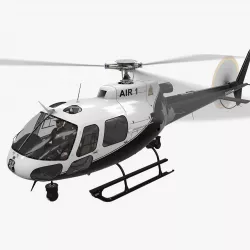 AS-350 Edmonton Police Service Animated Low-poly  3D model