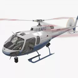 AS-350 LAPD 3 Animated Low-poly  3D model