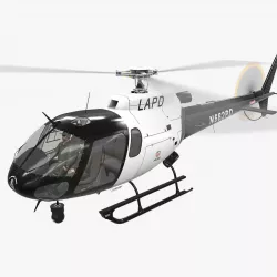 AS-350 LAPD Animated Low-poly  3D model