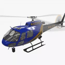 AS-350 Miami City Police Animated Low-poly  3D model