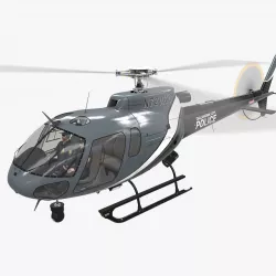 AS-350 Oklahoma City Police Animated Low-poly  3D model