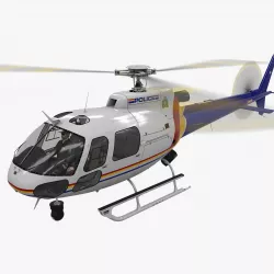 AS-350 Royal Canadian Mounted Police Animated Low-poly  3D model
