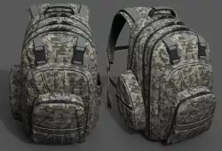 Backpack Camping Generic military camo human  Low-poly  3D model