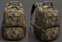 Backpack military combat soldier fabric human  Low-poly  3D model