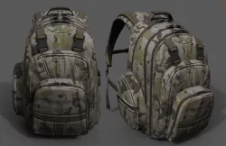 Backpack military combat soldier human camping  Low-poly  3D model