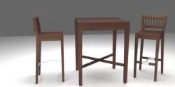 Bar table and chairs Free 3D model