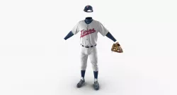 Baseball Player Outfit Twins 3D model