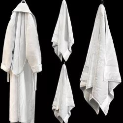 BATHROBE TOWELS WHITE 3D model