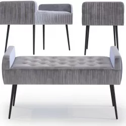 Bench Lofty Grey Black 3D model