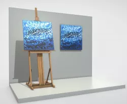 Blue Transformation No-1 - Oil Painting Low-poly  3D model
