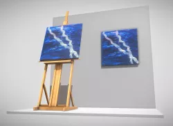 Blue Transformation no-3 Oil Painting  Low-poly  3D model