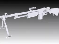 Browning Automatic Rifle Low-poly  3D model