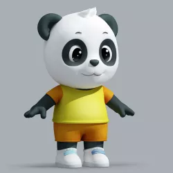 Cartoon panda 3D model