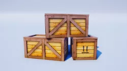 Cartoon Prop Essentials - Wooden Crates Low-poly  3D model