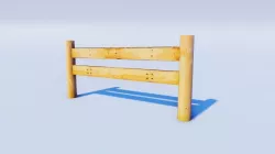 Cartoon Prop Essentials - Wooden Fence Low-poly  3D model
