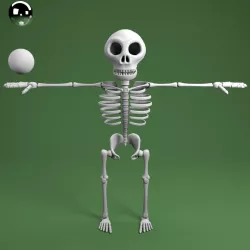 cartoon skeleton 3D model