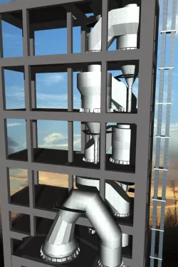 Cement Plant-Cyclone Preheater-ILC-S Inlined Calciner-Separate Free 3D model