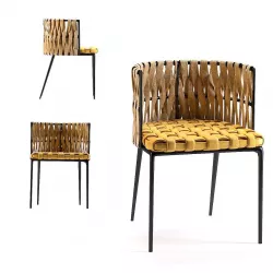 Chair with Armrest Cheerio Yellow 3D model
