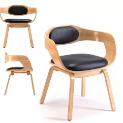 Chair with Armrest Costa Beech 3D model
