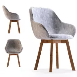 Chair with Armrest Lady Grey 3D model