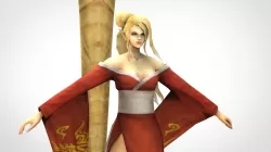 Character people human cartoon beauty gilr with 3 headed snake Low-poly  3D model