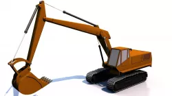 Construction excavator Low-poly  3D model